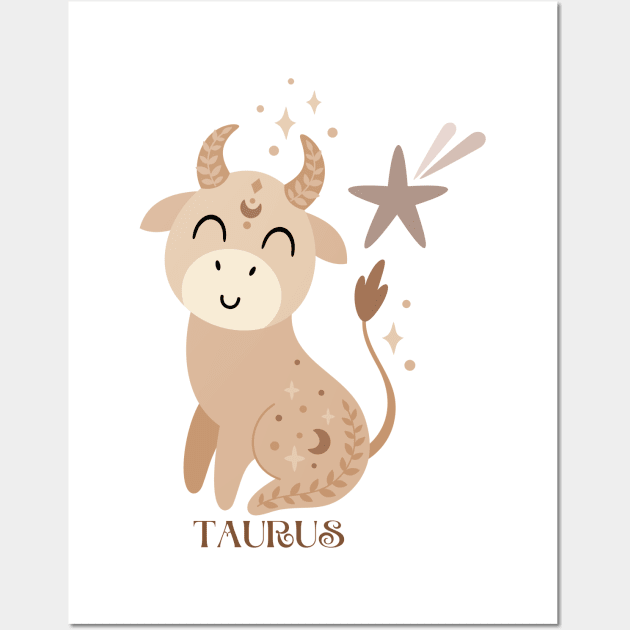 TAURUS ZODIAC KID Wall Art by katalinaziz